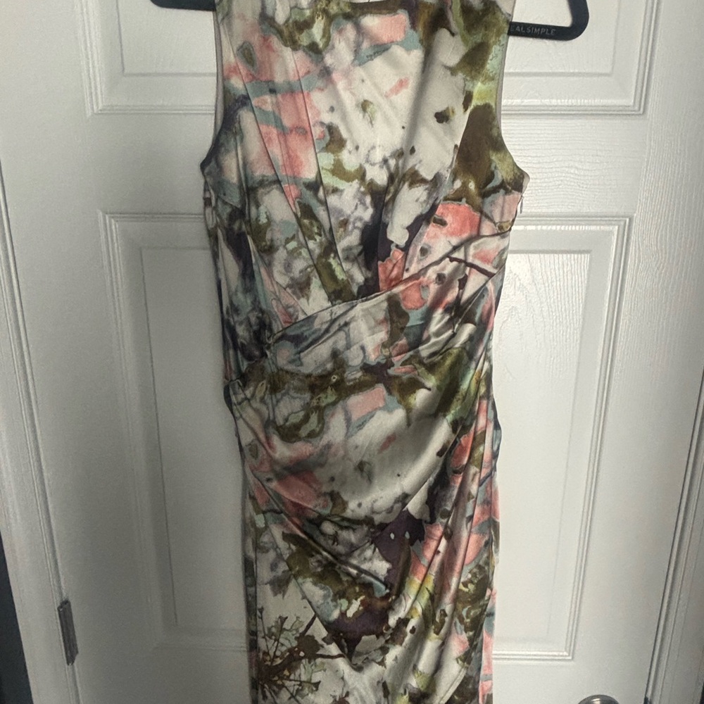 Elegant Multicolor Silk  Sleeveless Dress